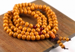 108PCS 8mm Yellow Sandalwood Painted Beads Prayer Buddha Mala Meditation Beads Round Loose Beads BULK LOT (90182984-399)