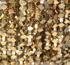 6mm 18K Gold Hematite Gemstone Diamond Square 6x6mm Loose Beads 16 inch Full Strand (90185605-842)