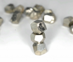 5-8mm Natural Pyrite Gemstone Natural Cut Octahedron Cube 20-24 Beads (90112419-905)