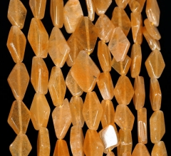 9x7-19x10mm Honey Jade Gemstone Yellow Diamond Prism Nugget Loose Beads 14-15 inch Full Strand(90184989-897)