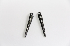 CZ Micro Pave 6x40mm Long Cone Pendant