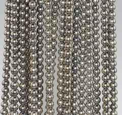 3mm Titanium Hematite Pyrite Tone Gemstone Round 3mm Loose Beads 16 inch Full Strand (80000372-784)