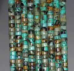4x2mm African Turquoise Gemstone Heishi Slice Rondelle Loose Beads 15.5 inch Full Strand (80002390-842)