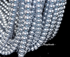 6mm Silver Hematite Gemstone Silver Round Loose Beads 15.5 inch Full Strand (90182533-396)