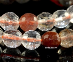 6MM Acicular Rainbow Golden Rutile Quartz Gemstones Micro Faceted Round 6MM Loose Beads 16 inch Full Strand (90106913-122)