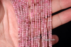 2mm Haitian Flower Red Rhodonite Gemstone Round Loose Beads 16 inch Full Strand (90113951-107-2mm A)