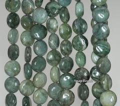 8mm Canada Jade Gemstone Green Flat Round Circle 8mm Loose Beads 15.5 inch Full Strand (90188767-84)