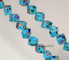 12mm Matrix Turquoise Gemstone Blue Diamond Square Cube 12mm Loose Beads 15.5 Inch Full Strand (90145281-212)