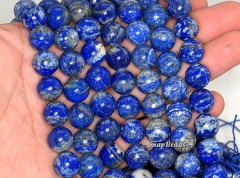 10mm Azura Lapis Lazuli Gemstone AB Blue Round 10mm Loose Beads 7.5 inch Half Strand (90144648-257)