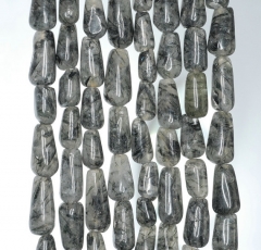 8x5-13x6mm Acicular Rutilated Quartz Gemstone Teardrop Nugget Loose Beads 14 inch Full Strand (90185184-897)