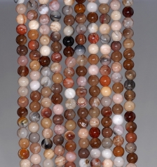 4mm Petrified Wood Agate Gemstone Grade AA Brown Round 4mm Loose Beads 15.5 inch Full Strand (80000388-785)