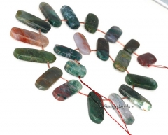 Gradated Indian Agate Gemstone Round Tube 38x14mm-18x14mm Loose Beads 16.5 inch Full Strand (90148381-277)