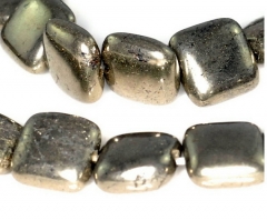 8mm Palazzo Iron Pyrite Gemstone Metallic Perfect Square 8x8mm Loose Beads 16 inch Full Strand (90114712-136)