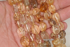 15x11-12x7mm Smoky Quartz Gemstone Nugget Loose Beads 7.5 inch Half Strand (90191237-B23-540)