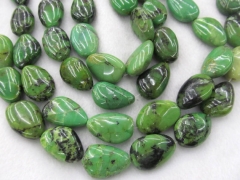 genuine chrysoprase gemstone green drop freeform polished loose bead 18-25mm full strand