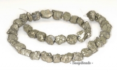 13mm-10mm Palazzo Iron Pyrite Gemstone Rugged Nugget Pebble Loose Beads 15.5 inch Full Strand (90144878-413)