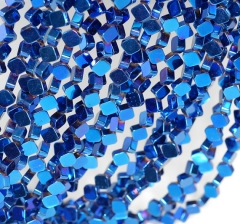 6x6mm Blue Hematite Gemstone Diamond Square 6x6mm Loose Beads 16 inch Full Strand (90185608-842)