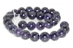 13mm Dark Amethyst Gemstone Grade A Purple Round 13mm Loose Beads 7 inch Half Strand (90191611-814)