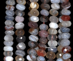 8x5mm Botswanna Agate Gemstone Faceted Rondelle 8x5mm Loose Beads 15.5 inch Full Strand (90192003-341)