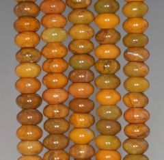 12x6MM Mustard Opal Gemstone Yellow Bumblebee Grade AA Rondelle Loose Beads 15.5 inch Full Strand (90182578-780)