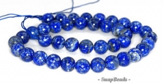 10mm Azura Lapis Lazuli Gemstone AB Blue Round 10mm Loose Beads 7.5 inch Half Strand (90144648-257)