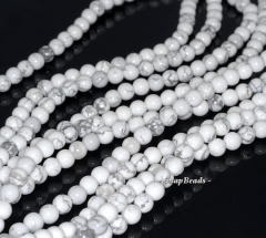 5mm White Howlite Gemstone Round 5mm Loose Beads 15.5 inch Full Strand (90186008-113)