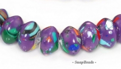 Matrix Turquoise Gemstone Purple Mosaic Rondelle Donut 8x5mm Loose Beads 15.5 inch Full Strand (90145296-211)