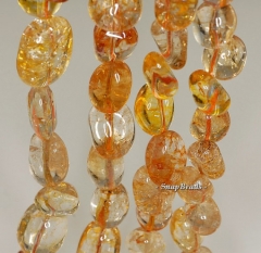 22x12-12x10mm Citrine Quartz Gemstone Nugget Loose Beads 7 inch Half Strand (90142444-B41-586)