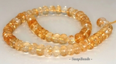 11x7-10x5mm Citrine Quartz Gemstone Rondelle Loose Beads 7.5 inch Half Strand (90191249-B22-540)