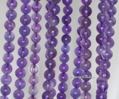 6mm Amethyst Gemstone Translucent Purple Round 6mm Loose Beads 15.5 inch Full Strand (90190582-88)