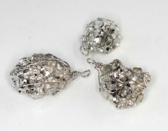 Wirewrap Cluster Natural Citrine Quartz Gemstone Titanium Silver Nugget Pendant (90185050-905)