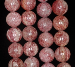 11mm Orange Strawberry Lepidocrocite Gemstone Grade AAA Round Loose Beads 7 inch Half Strand (90190510-727)