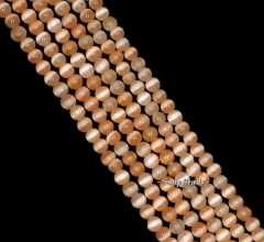 2mm Cat Eye's Gemstone Salmon Orange Round Loose Beads 15.5 inch Full Strand (90189721-910)