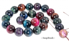 16mm A Night Safari Tiger Eye Gemstone Rainbow Multicolor Round Loose Beads 7inch Half Strand (90181651-167)