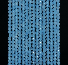 2mm Blue Sky Jade Gemstone Blue Faceted Round Loose Beads 15 inch Full Strand (90183898-107)