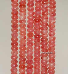 6x4mm Cherry Pink Jade Gemstone Pink Rondelle 6x4mm Loose Beads 16 inch Full Strand (90188831-82)