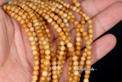 4mm Sahara Dunes Brown Picture Jasper Gemstone Round 4mm Loose Beads 15.5 inch Full Strand (90114581-246)