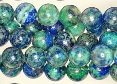 8mm Azurite Gemstone Blue Green Round Loose Beads 15.5 inch Full Strand (90112328-131)