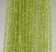 3x2mm Peridot Gemstone Green Grade AAA Faceted Rondelle Loose Beads 13 inch Full Strand (90184336-852)
