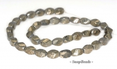 10x6mm Iron Pyrite Gemstone Twisted Barrel Drum 10x6mm Loose Beads 6.5 inch half Strand (90144956-405)