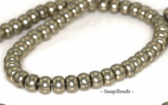 6x4mm Palazzo Iron Pyrite Gemstone Rondelle 6x4mm Loose Beads 15.5 inch Full Strand (90144821-418)