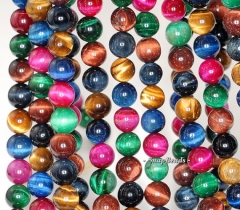 10mm Night Safari Tiger Eye Gemstone Round Loose Beads 15.5 inch Full Strand (90184843-842)