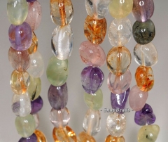 18x11-10x9mm Amethyst Citrine Prehnite Rose Smoky Crystal Mix Quartz Gemstone Nugget Loose Beads 7.5 inch Half Strand (90144088-