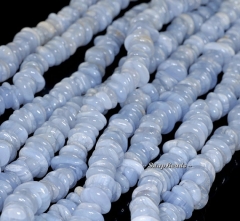 Chalcedony Blue Lace Agate Gemstone Rondelle Pebble 12X10MM Loose Beads 7.5 inch Half Strand (90119781-112)