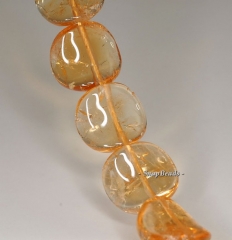 13-15mm Citrine Quartz Gemstone Twist Round Loose Beads 7.5 inch Half Strand (90190982-B40-584)