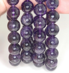 13mm Dark Amethyst Gemstone Grade A Purple Round 13mm Loose Beads 7 inch Half Strand (90191611-814)