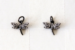 CZ Micro Pave 15mm Dragonfly Charm with Jump Ring