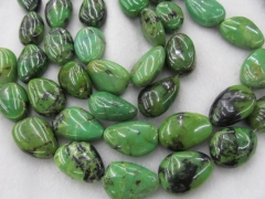 genuine chrysoprase gemstone green drop freeform polished loose bead 18-25mm full strand