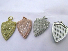 Top Quality 6pcs 20-40mm Micro Pave Diamond ArrowHead Pendant Shield Pendant Black Pave diamond Pendant