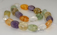 18x11-10x9mm Amethyst Citrine Prehnite Rose Smoky Crystal Mix Quartz Gemstone Nugget Loose Beads 7.5 inch Half Strand (90144088-